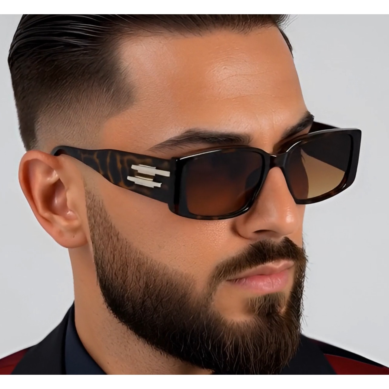 Women Sunglasses Fashion Square Tortoise Brown Lens Retro Trendy Luxury Lentes